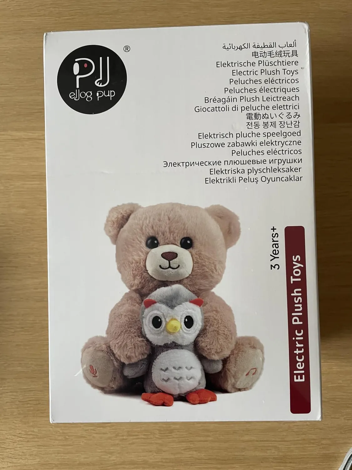 eJog Pup orso peluche musicale con gufo registra e ripeti