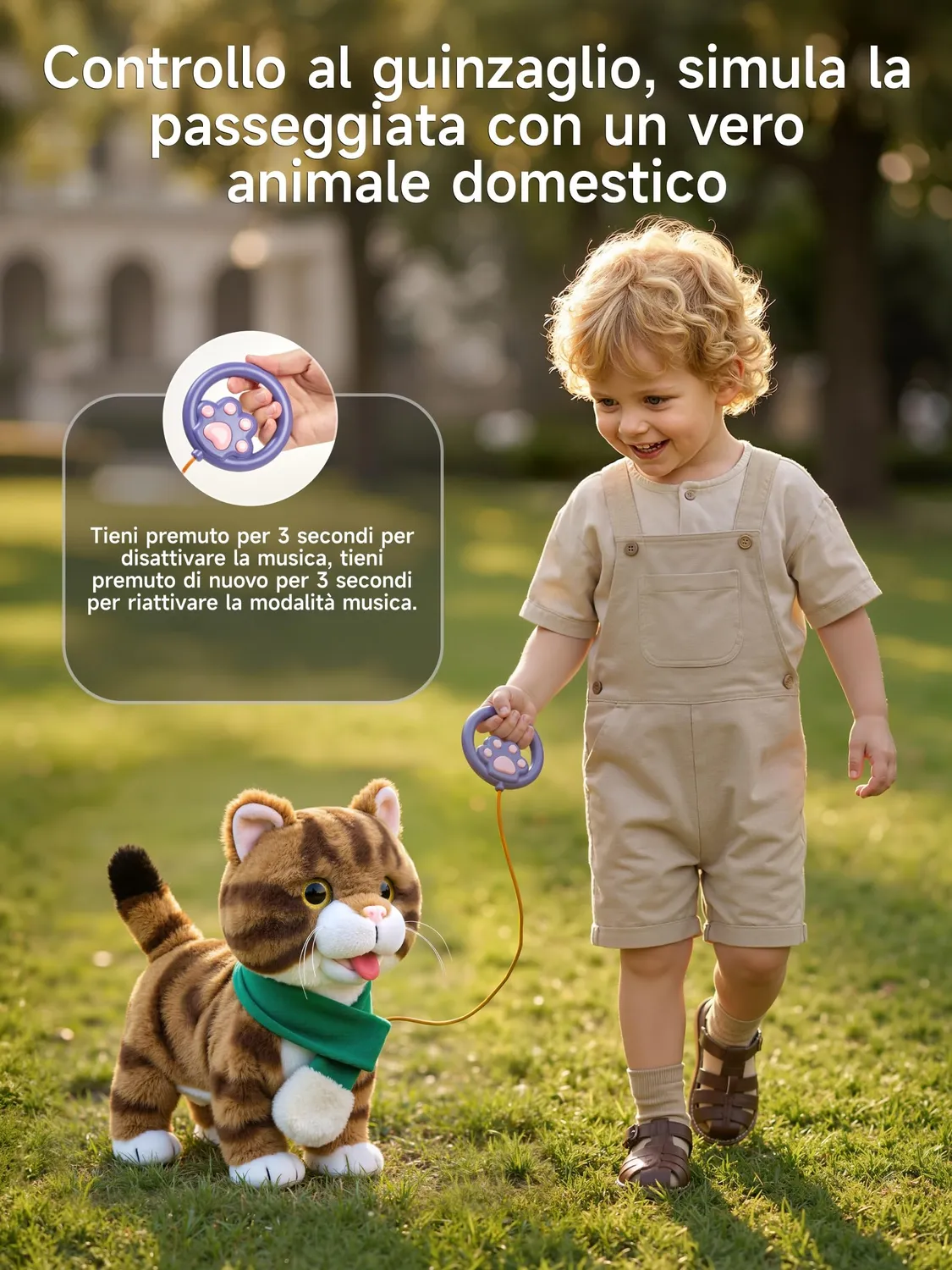OR OR TU gatto peluche interattivo telecomando che cammina e miagola