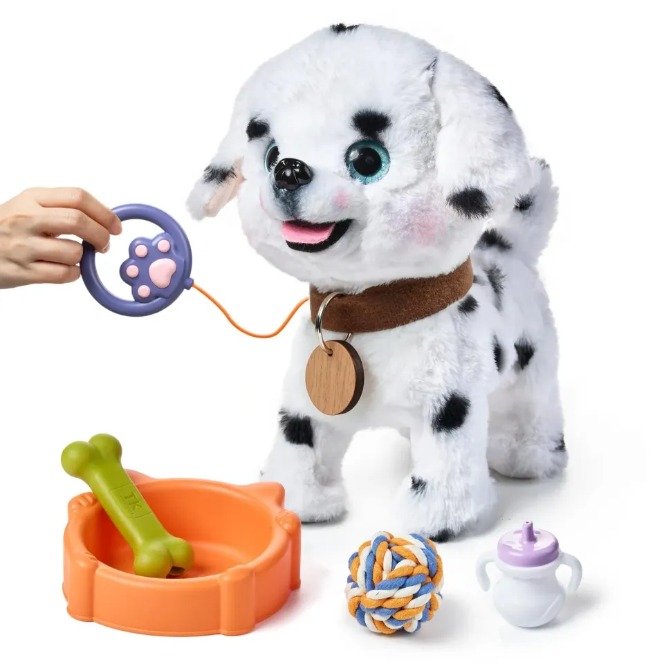 OR OR TU Cagnolino peluche elettronico abbaia e cammina con guinzaglio