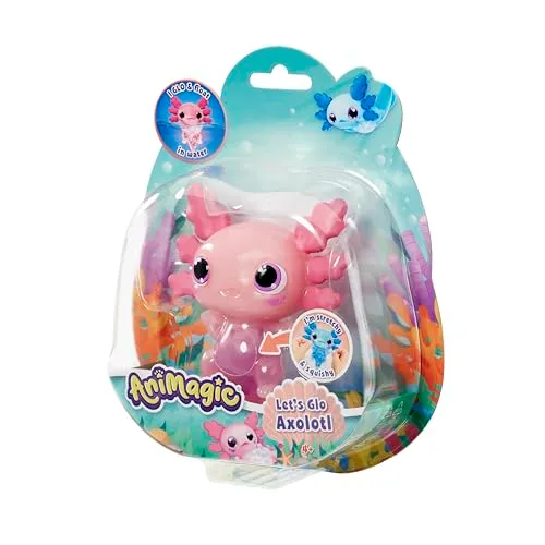 Animagic Let's Glo Axolotl animale elettronico rosa luminoso