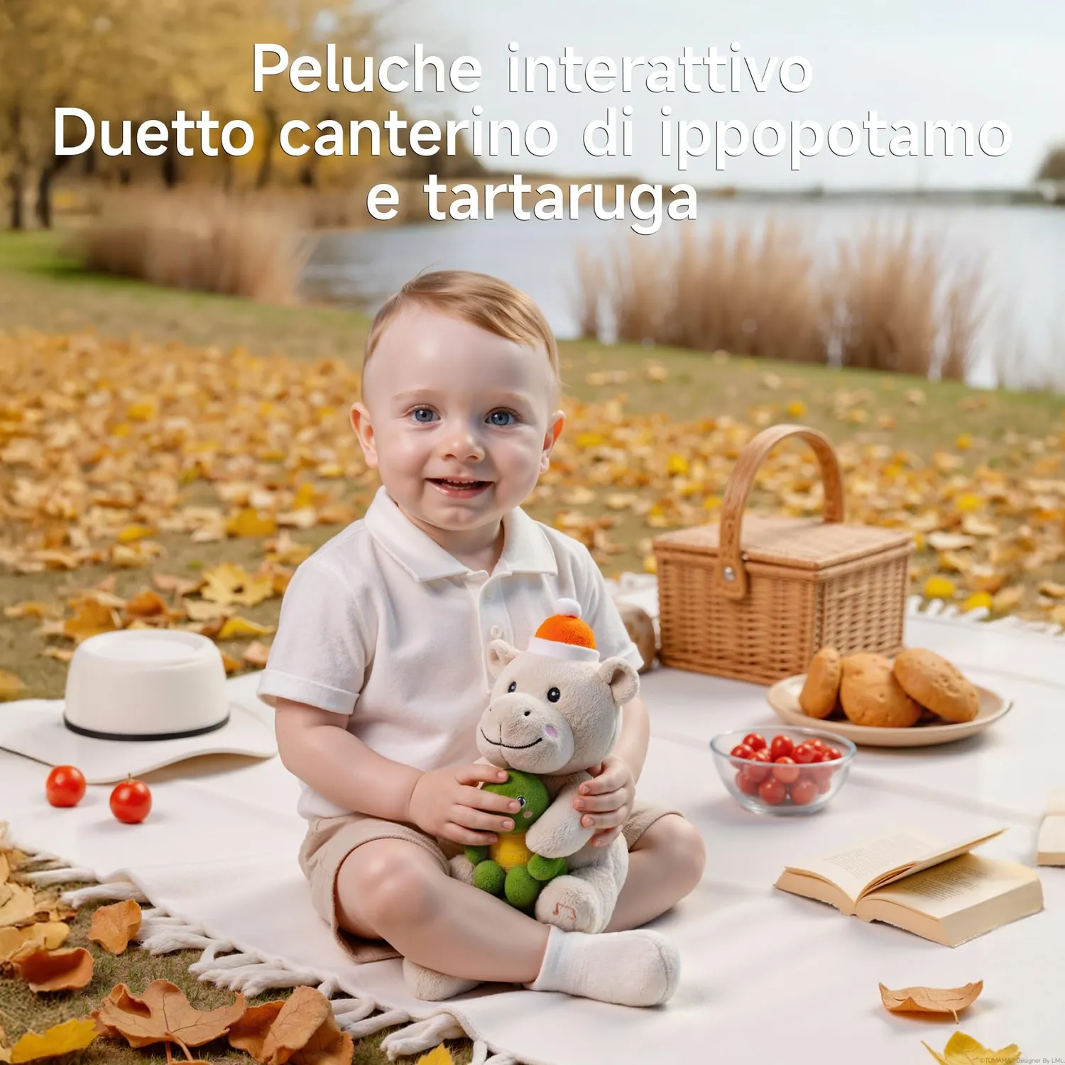 eJog Pup Ippopotamo e Tartaruga peluche interattivo musicale