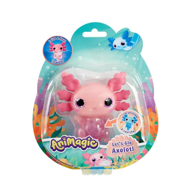 Animagic Let's Glo Axolotl animale elettronico rosa luminoso