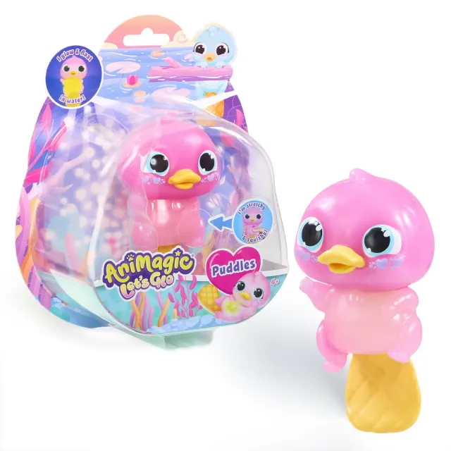 Animagic Let's Glo Puddles Rosa peluche sensoriale luminoso
