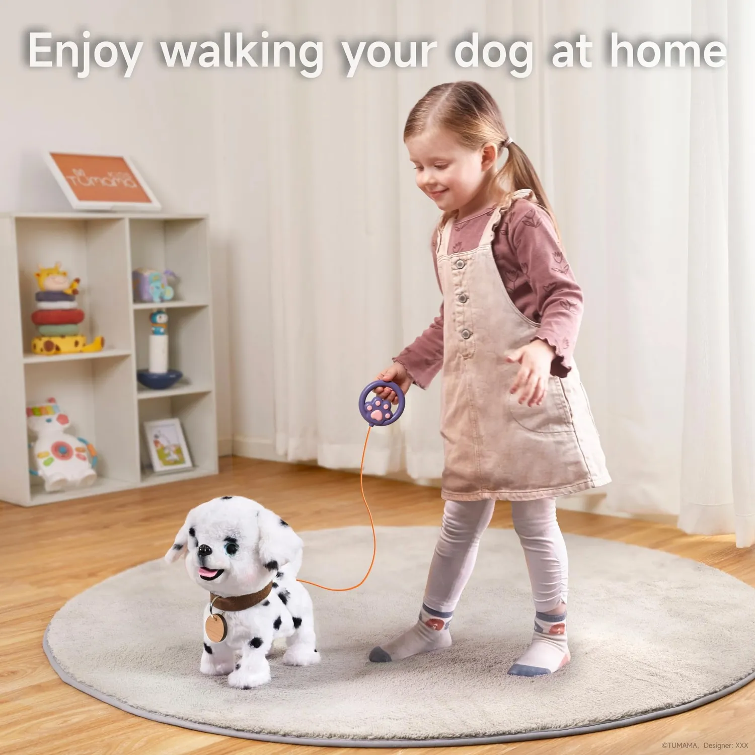OR OR TU Cagnolino peluche elettronico abbaia e cammina con guinzaglio