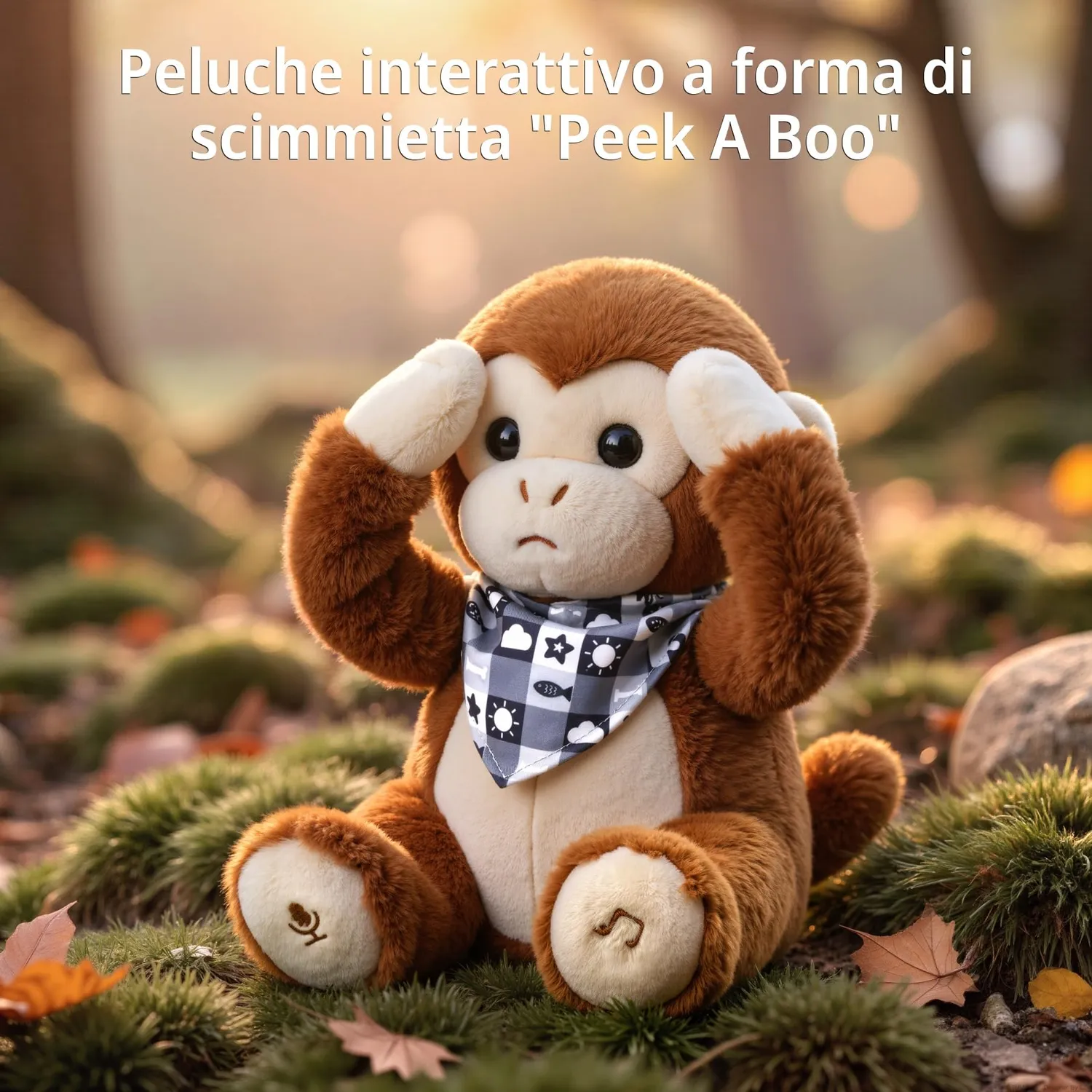 eJog Pup Scimmia peluche interattivo musicale con voce