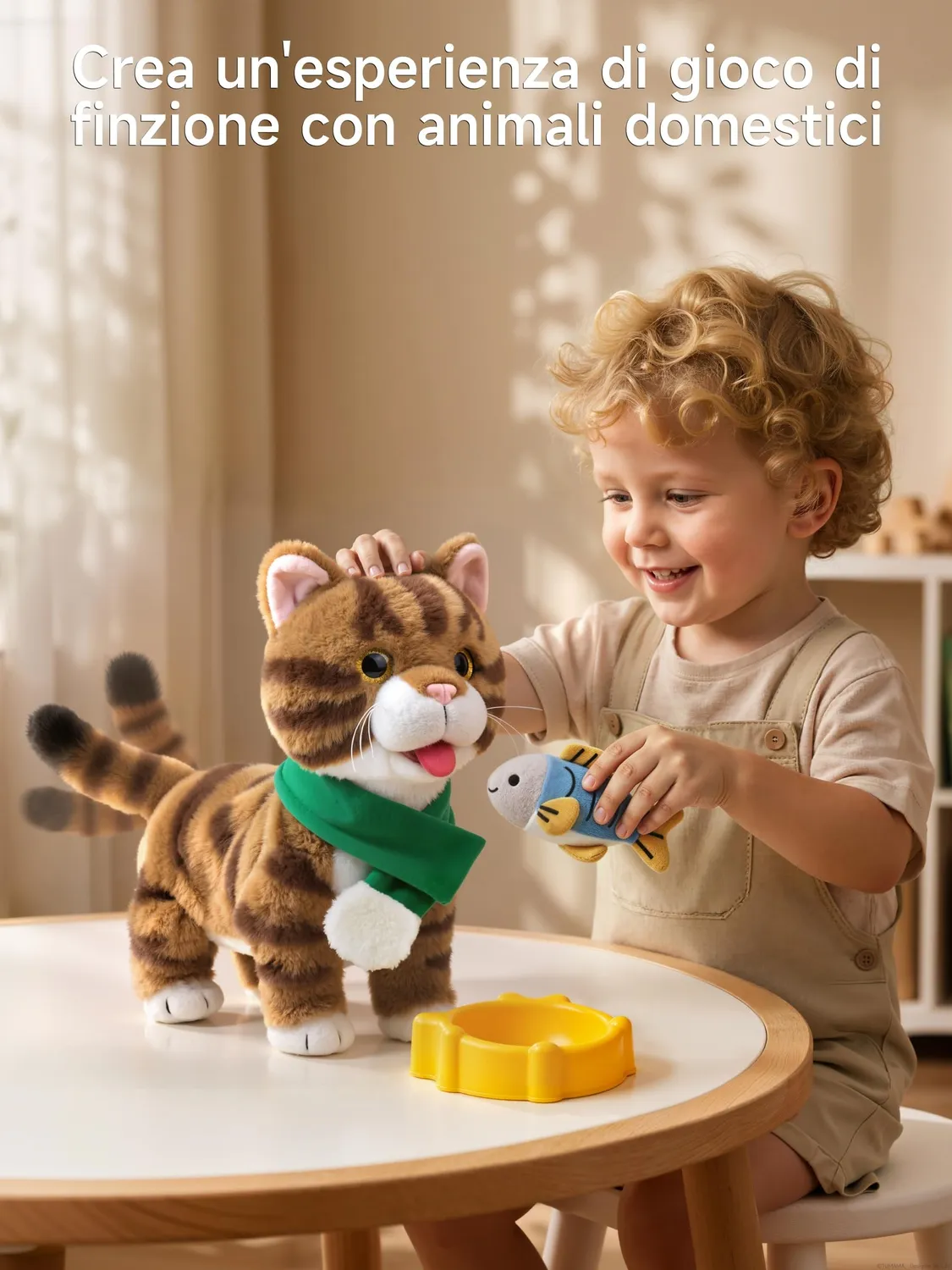 OR OR TU gatto peluche interattivo telecomando che cammina e miagola