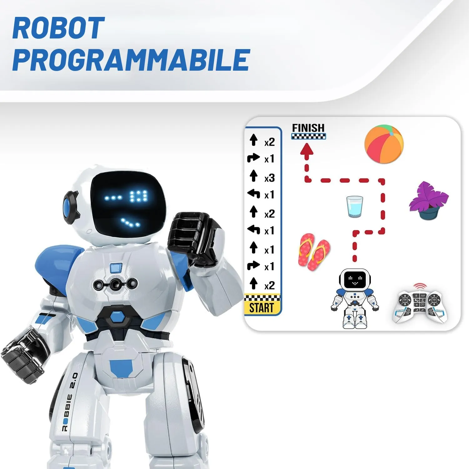 Xtrem Bots Robbie robot telecomandato programmabile 50 movimenti