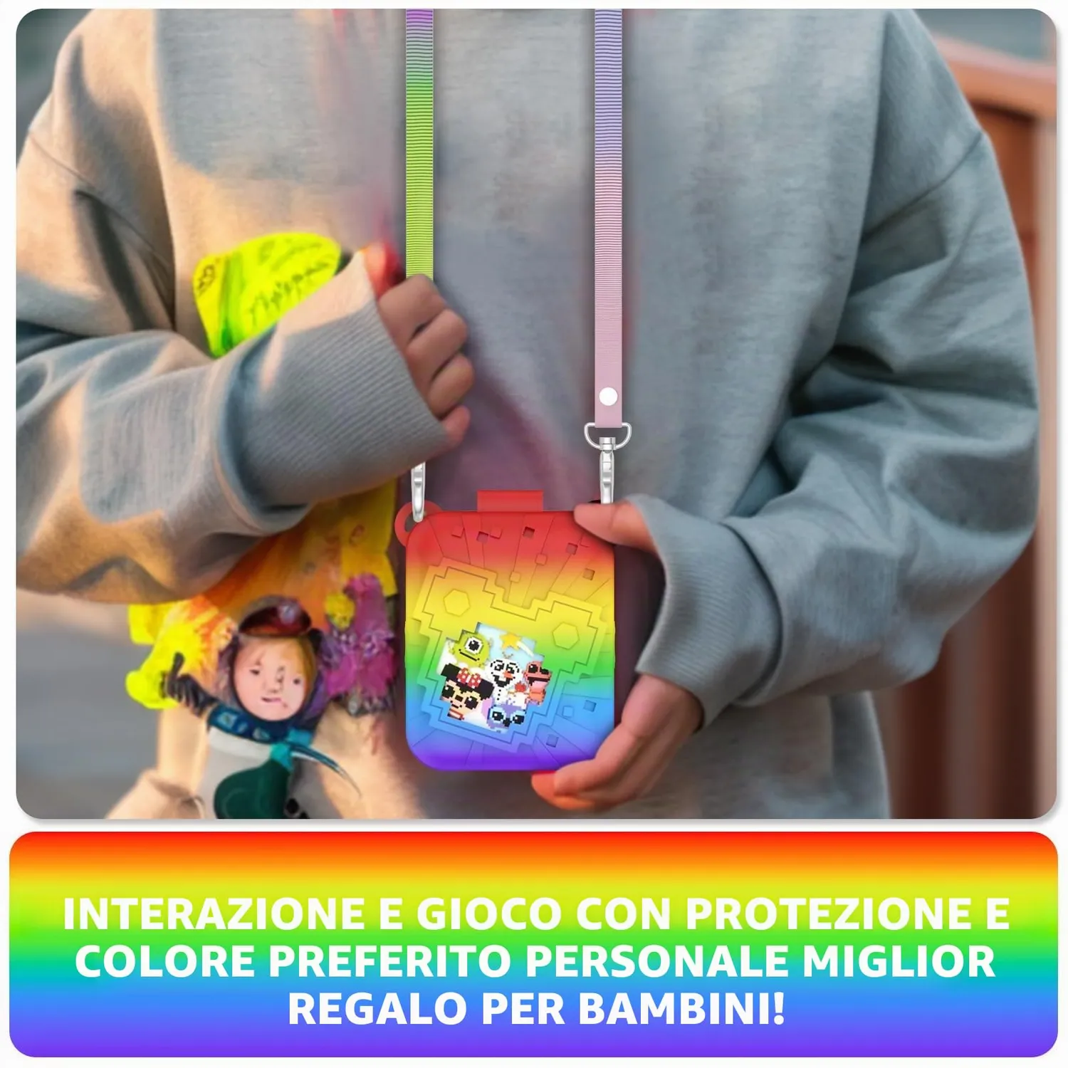 Bitzee Disney Custodia Protettiva Silicone Rossa con Cordino