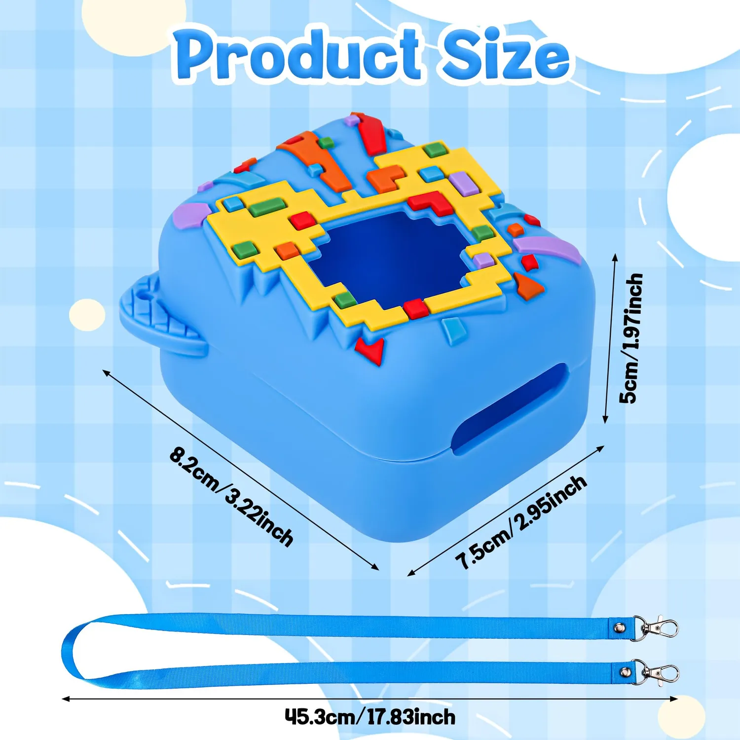 Bitzee Disney cover silicone blu con cordino 8,2x7,5x5 cm