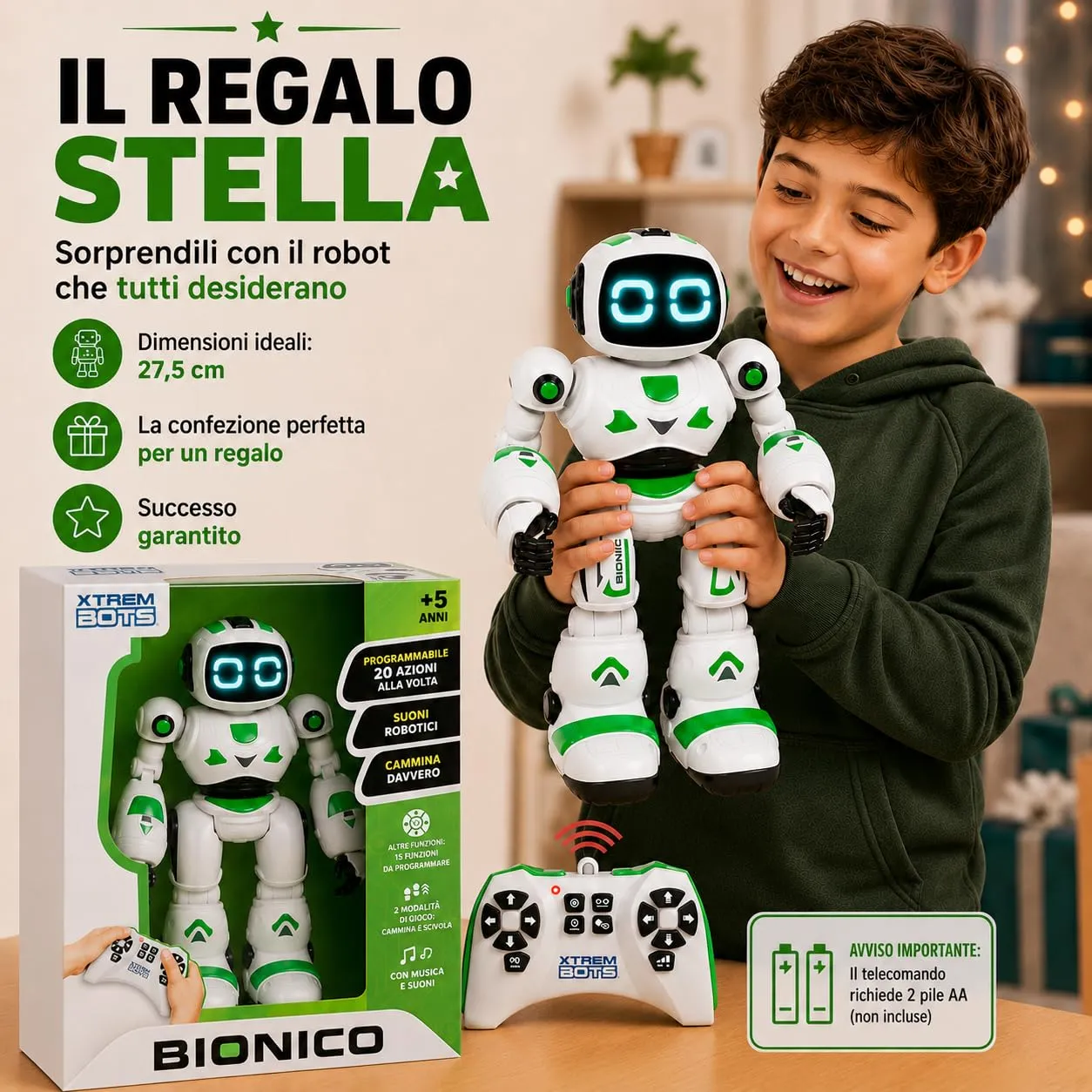 Xtrem Bots Bionic robot telecomandato programmabile 5 anni