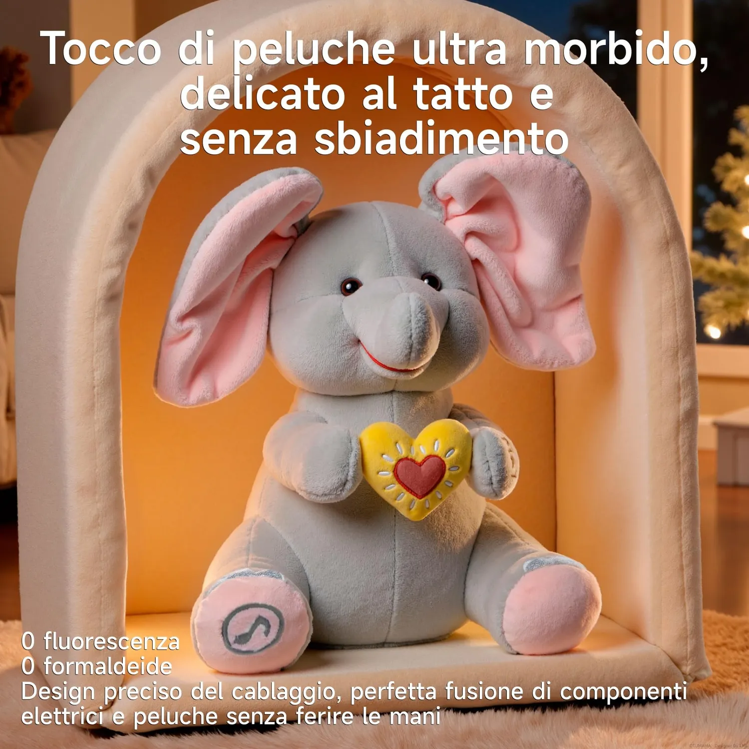 eJog Pup Flappy elefante peluche interattivo che canta
