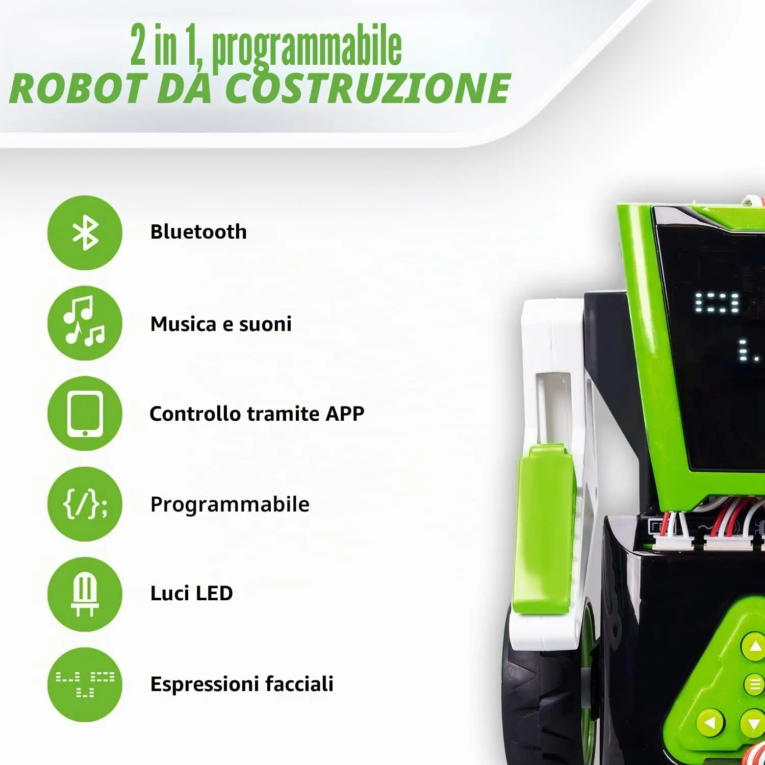 Xtrem Bots Mazzy Robot Programmabile da Costruire 100 Pezzi 2 in 1