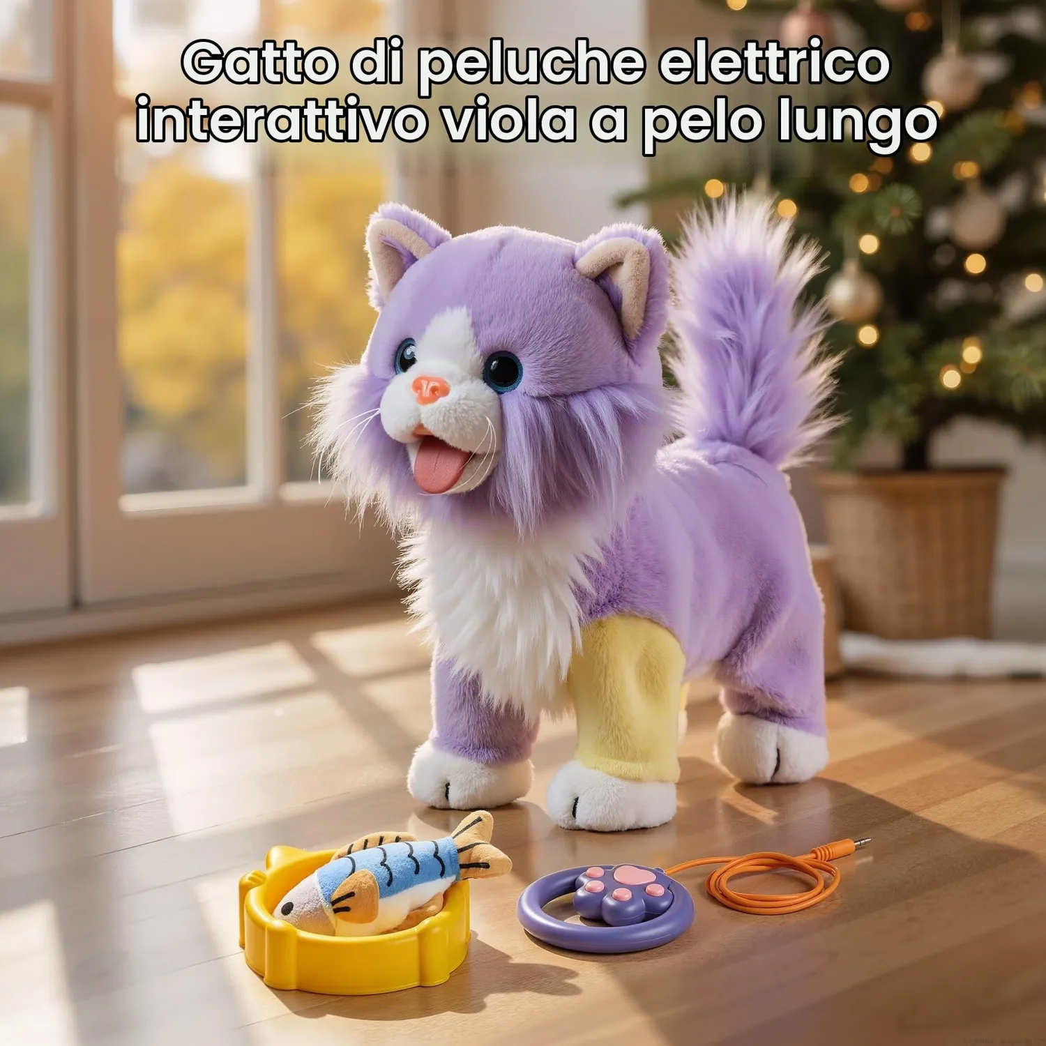 OR OR TU Gatto Peluche Interattivo che Cammina e Miagola