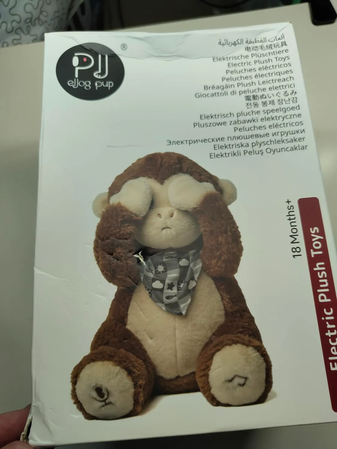 eJog Pup Scimmia peluche interattivo musicale con voce