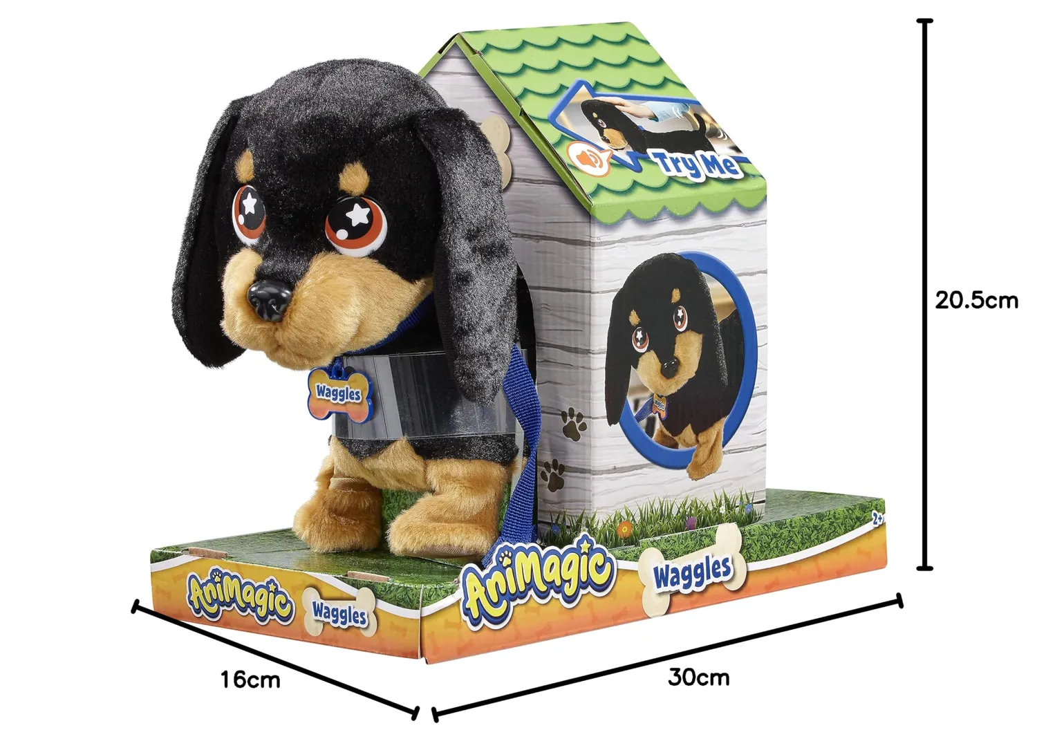 Animagic 31290 Waggles Bassotto Peluche Elettronico 23 cm
