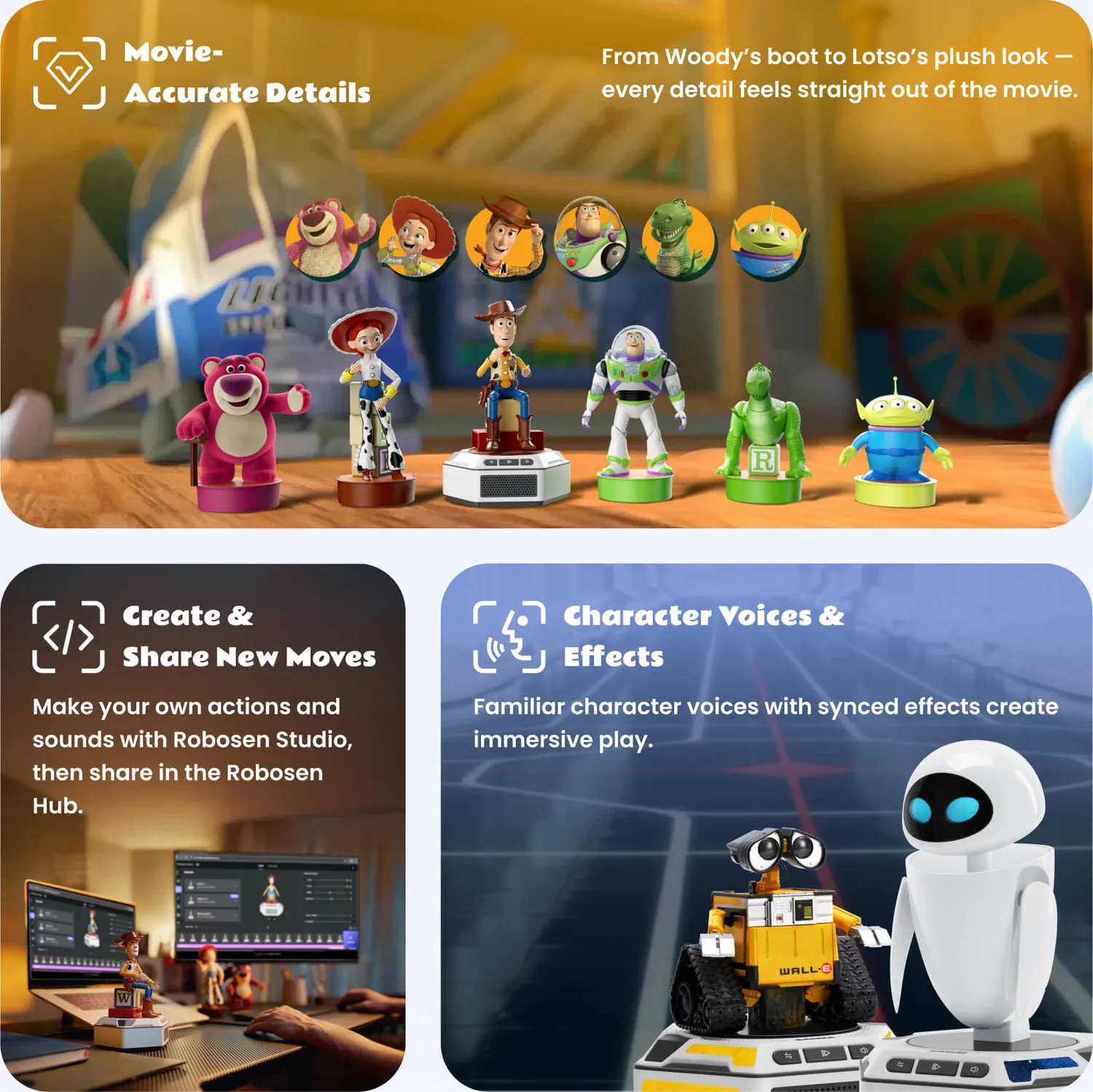 Robosen Mini Robot WALL-E Collector's Set Wall-E Eve