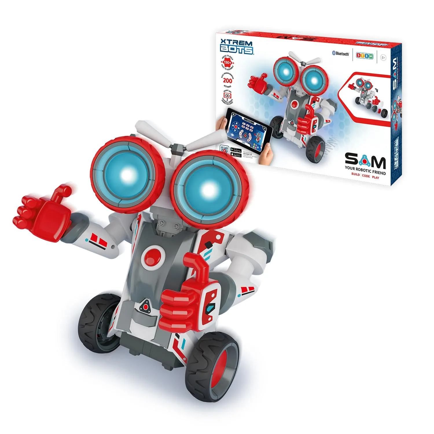 Xtrem Bots Mazzy Robot Programmabile da Costruire 100 Pezzi 2 in 1