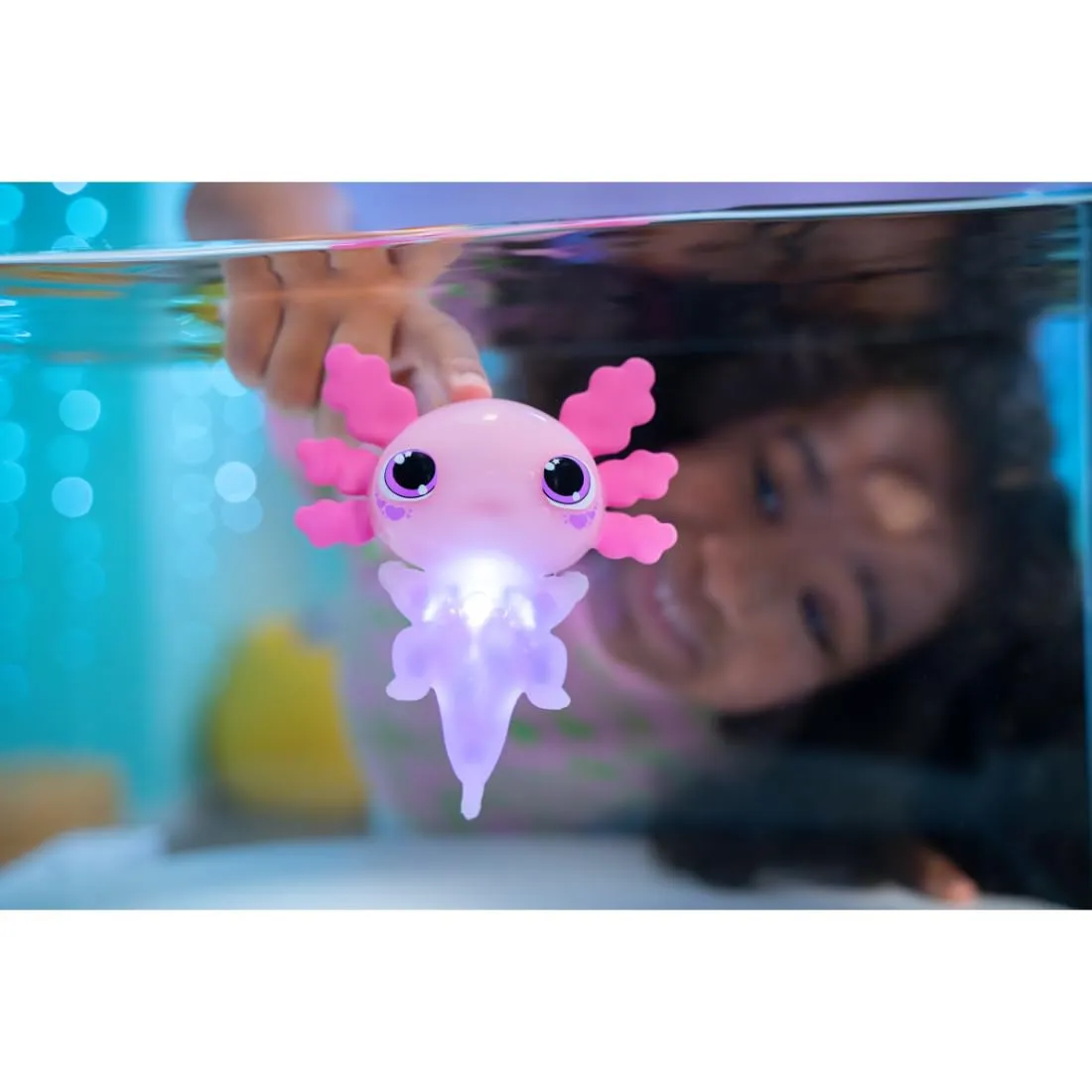 Animagic Let's Glo Axolotl animale elettronico rosa luminoso