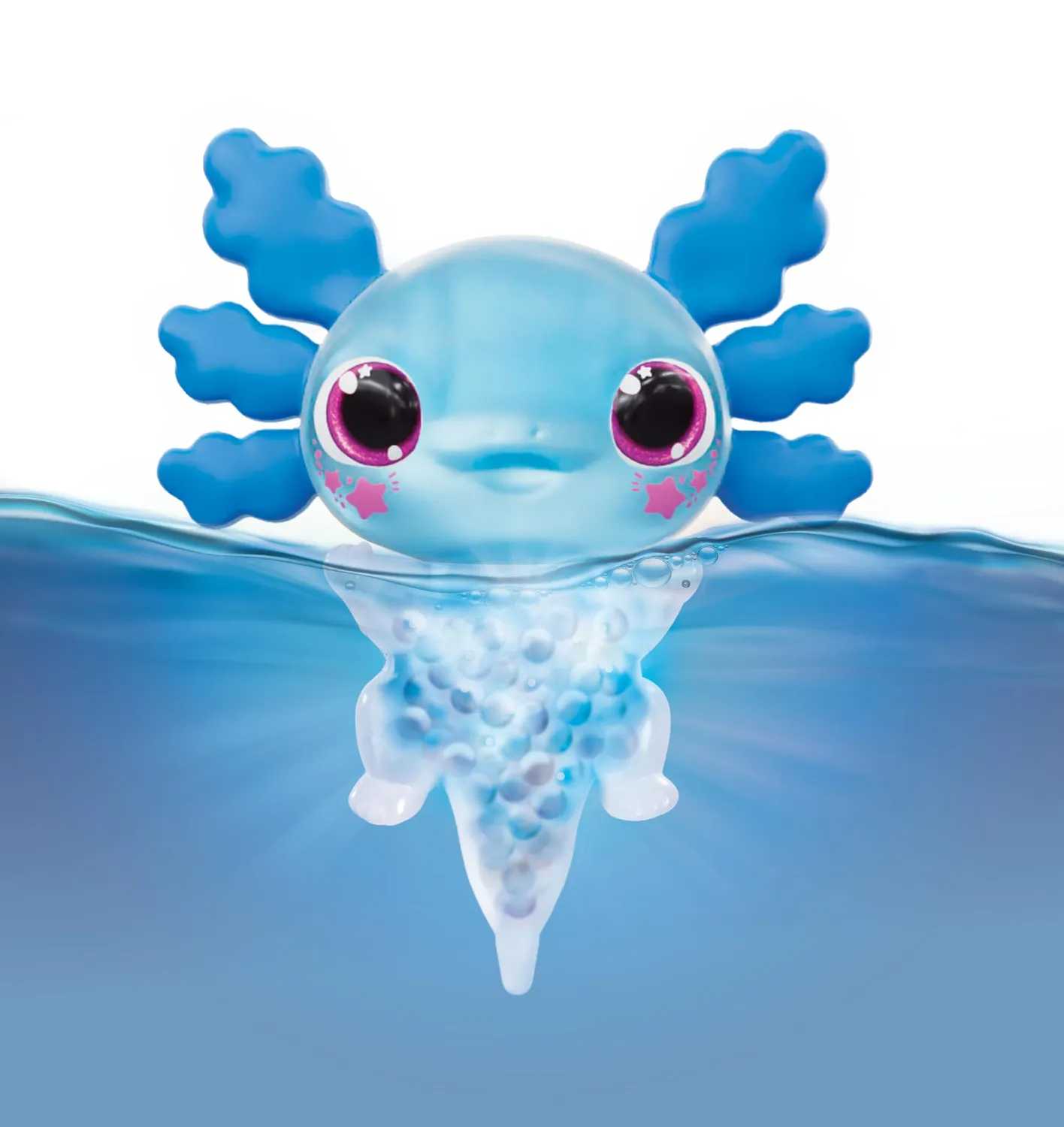 Animagic Let's Glo Axolotl peluche elettronico blu luminoso