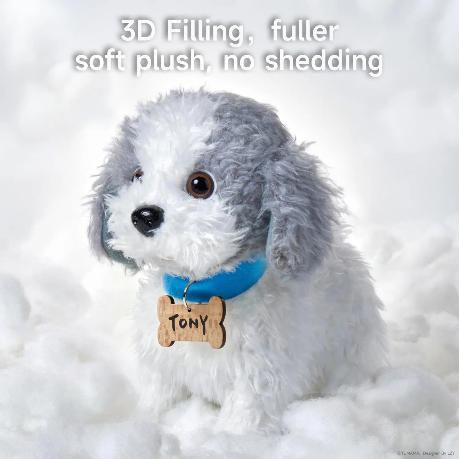 OR OR TU Cagnolino peluche elettronico che lecca e canta con guinzaglio