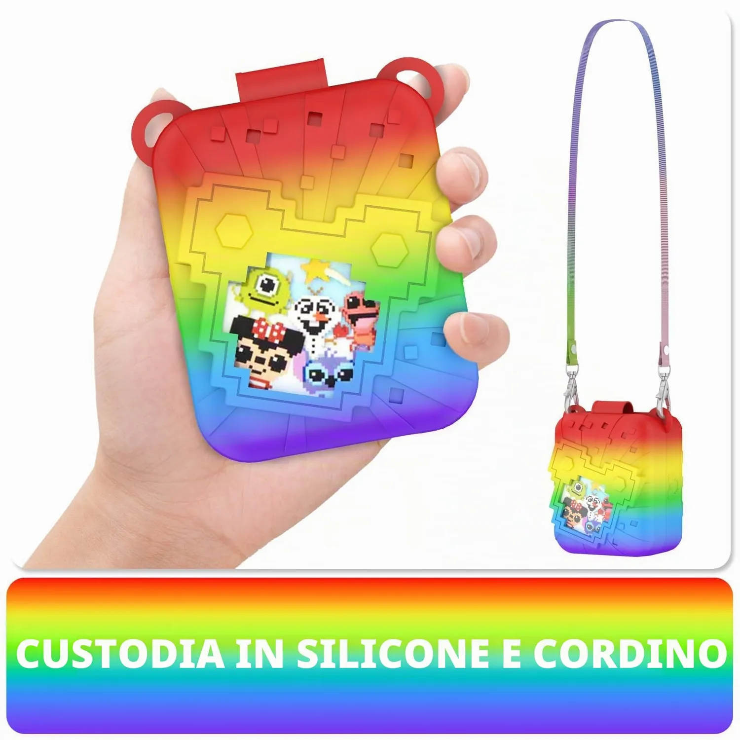 Bitzee Disney Custodia Protettiva Silicone Rossa con Cordino