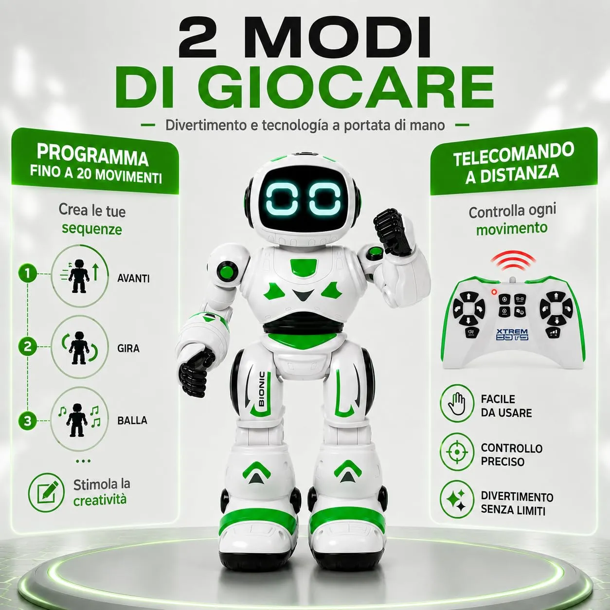 Xtrem Bots Bionic robot telecomandato programmabile 5 anni