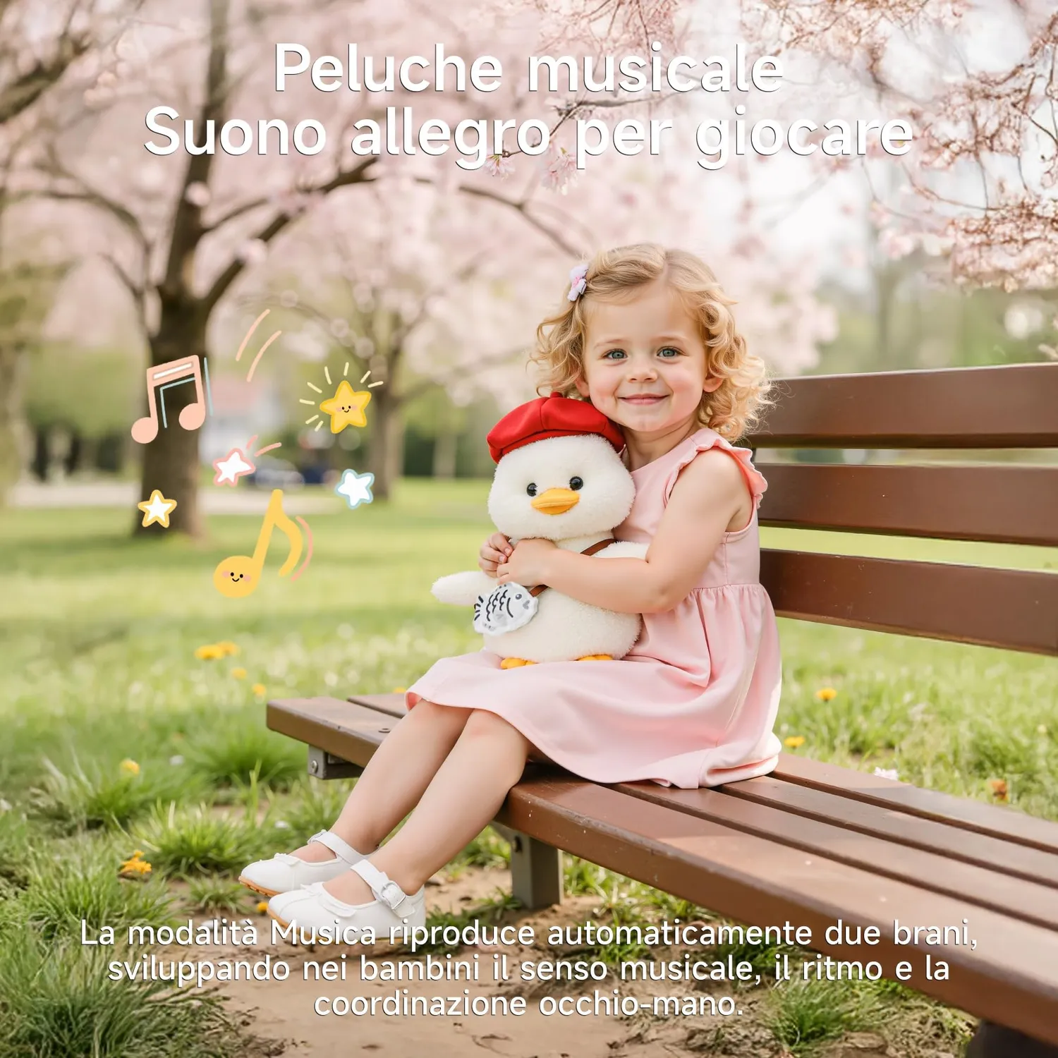 eJog Pup Anatra Peluche Interattivo con Musica e Voce