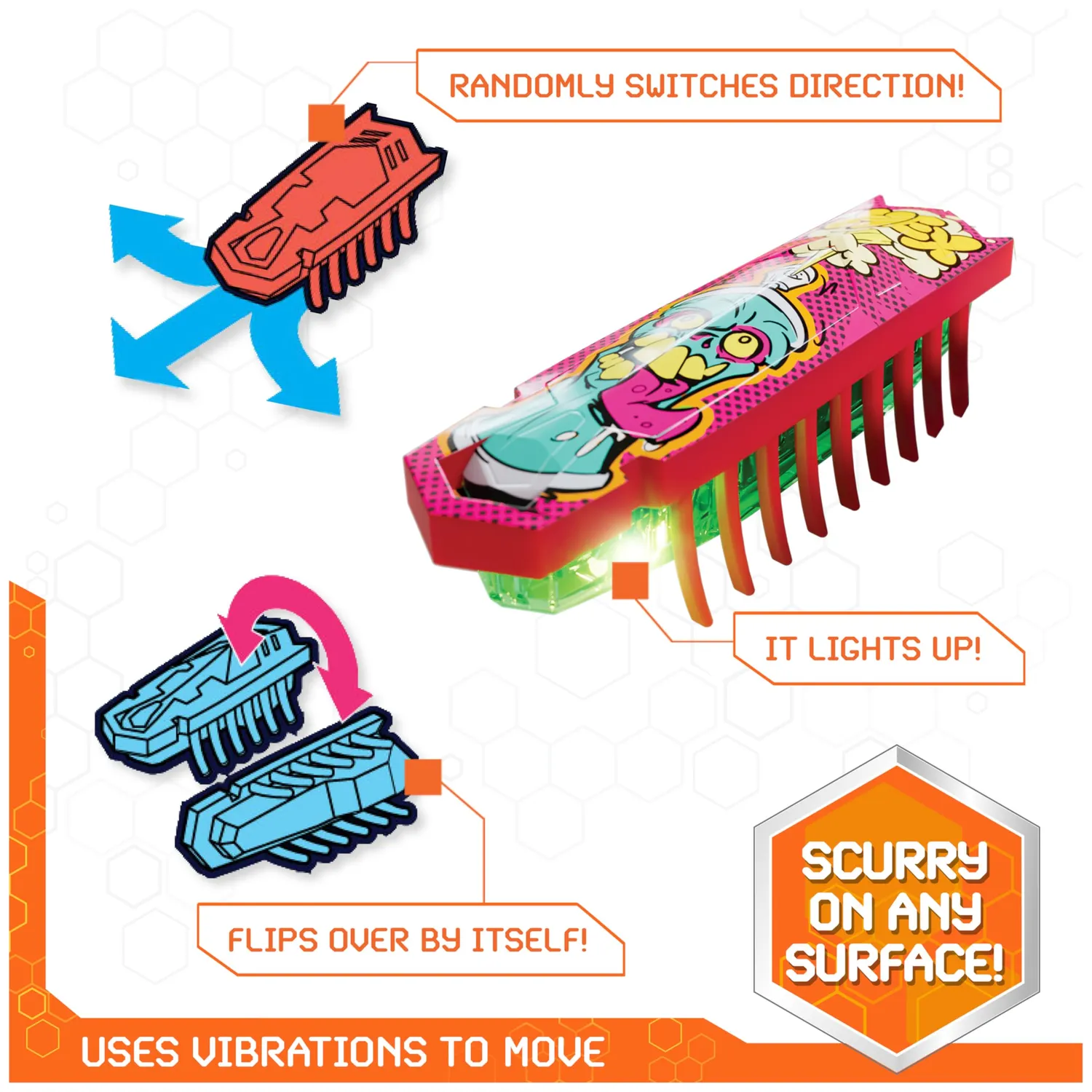 Hex Bots Nano 6 Pack mini robot insetti a vibrazione 3 anni+
