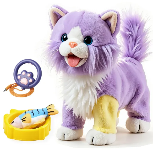 OR OR TU Gatto Peluche Interattivo che Cammina e Miagola