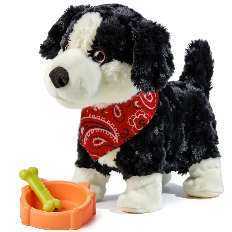 eJog Pup cagnolino peluche interattivo bianco e nero vocale