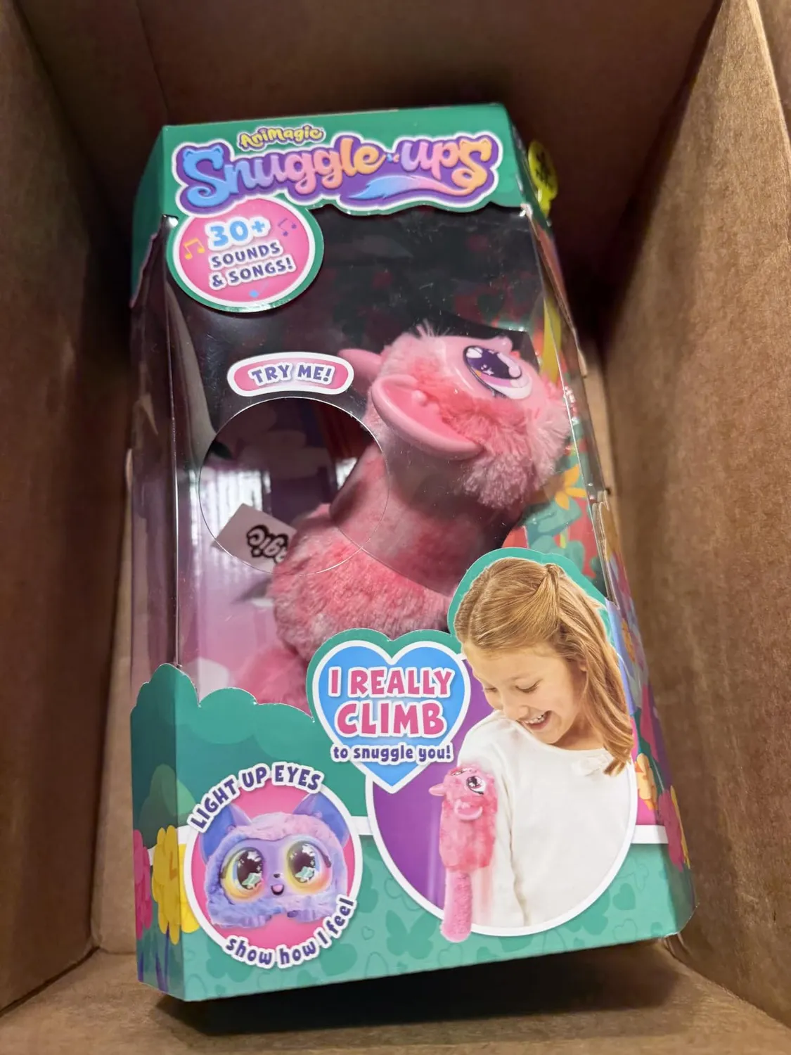 Animagic Snuggle-ups Rosa Peluche Interattivo che Canta