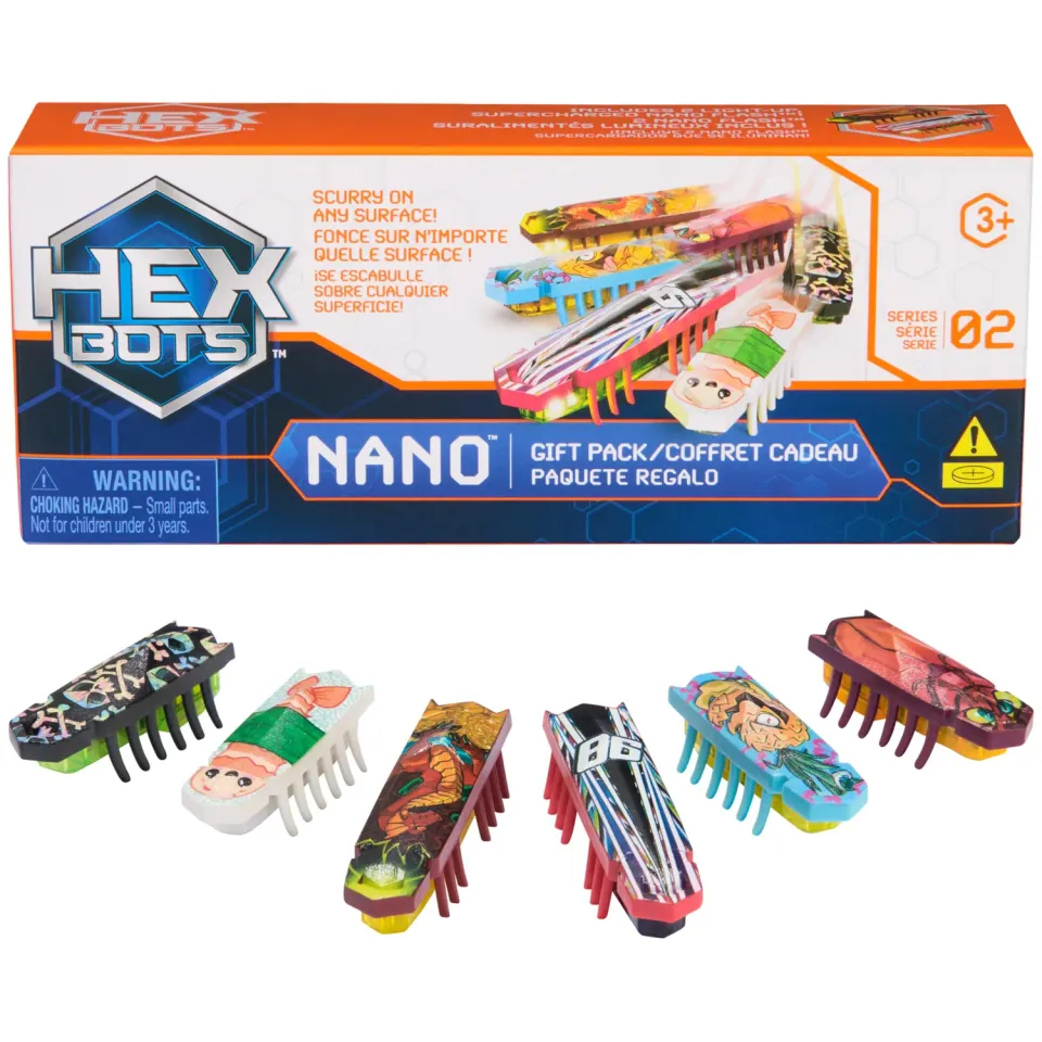 Hex Bots Nano 6 Pack mini robot insetti a vibrazione 3 anni+