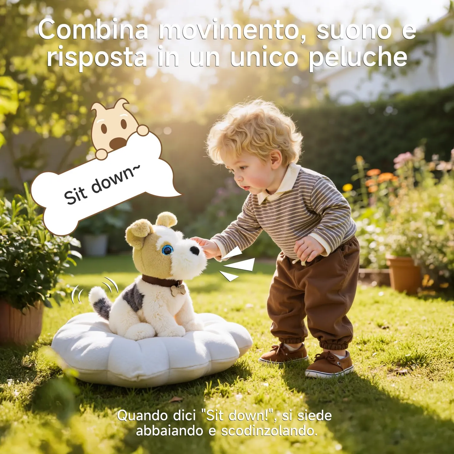 OR OR TU cane peluche interattivo vocale che cammina e canta