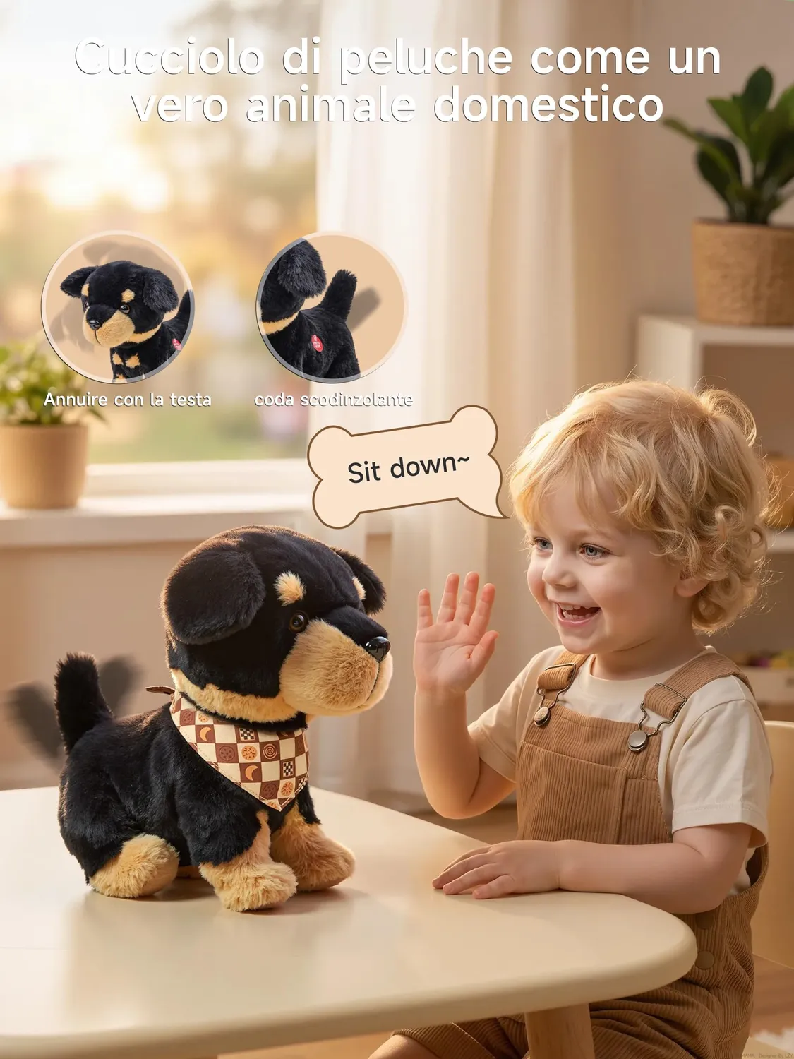 OR OR TU cagnolino peluche interattivo vocale che cammina e abbaia