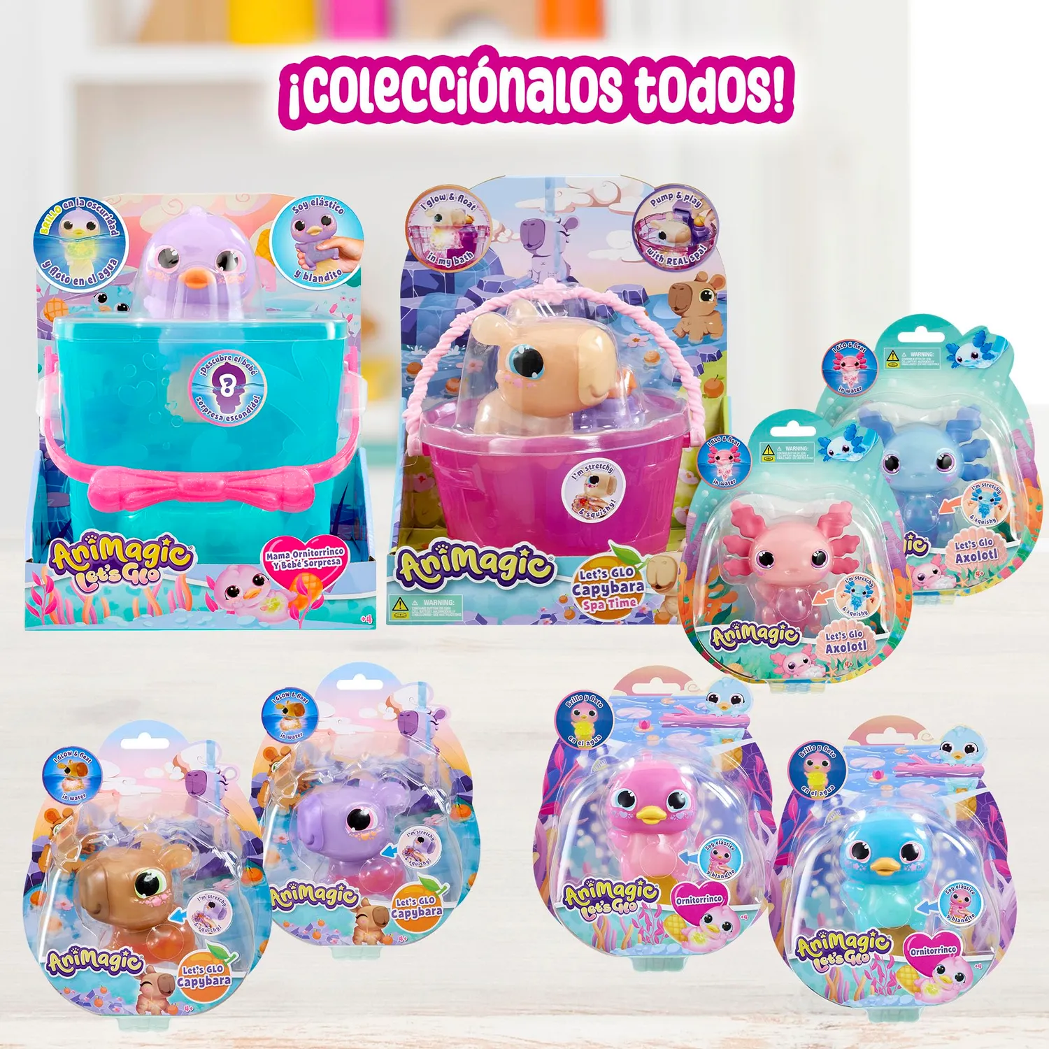 Animagic Lets Glo Mamma Ornitorinco peluche luminoso con sorpresa