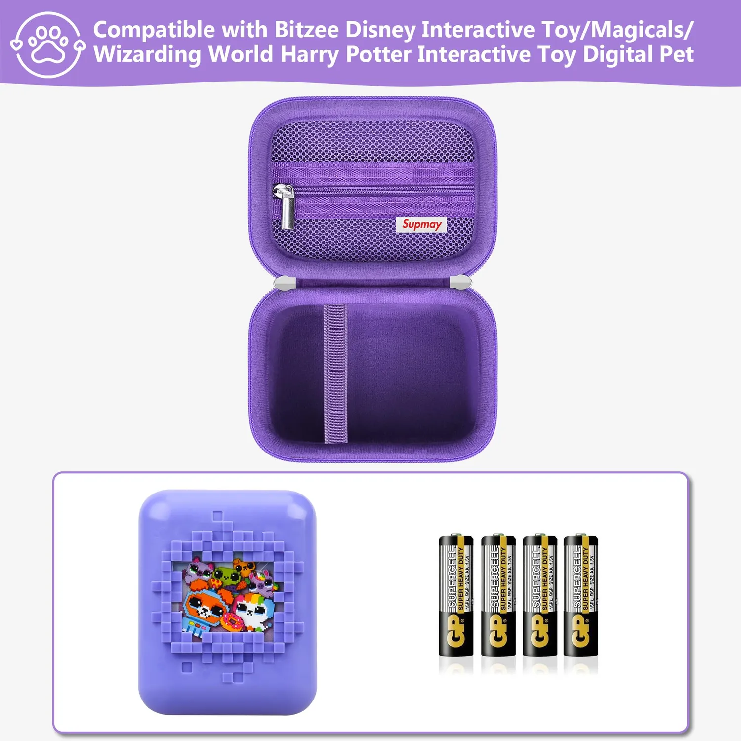 Bitzee Disney custodia da trasporto violetta antiurto