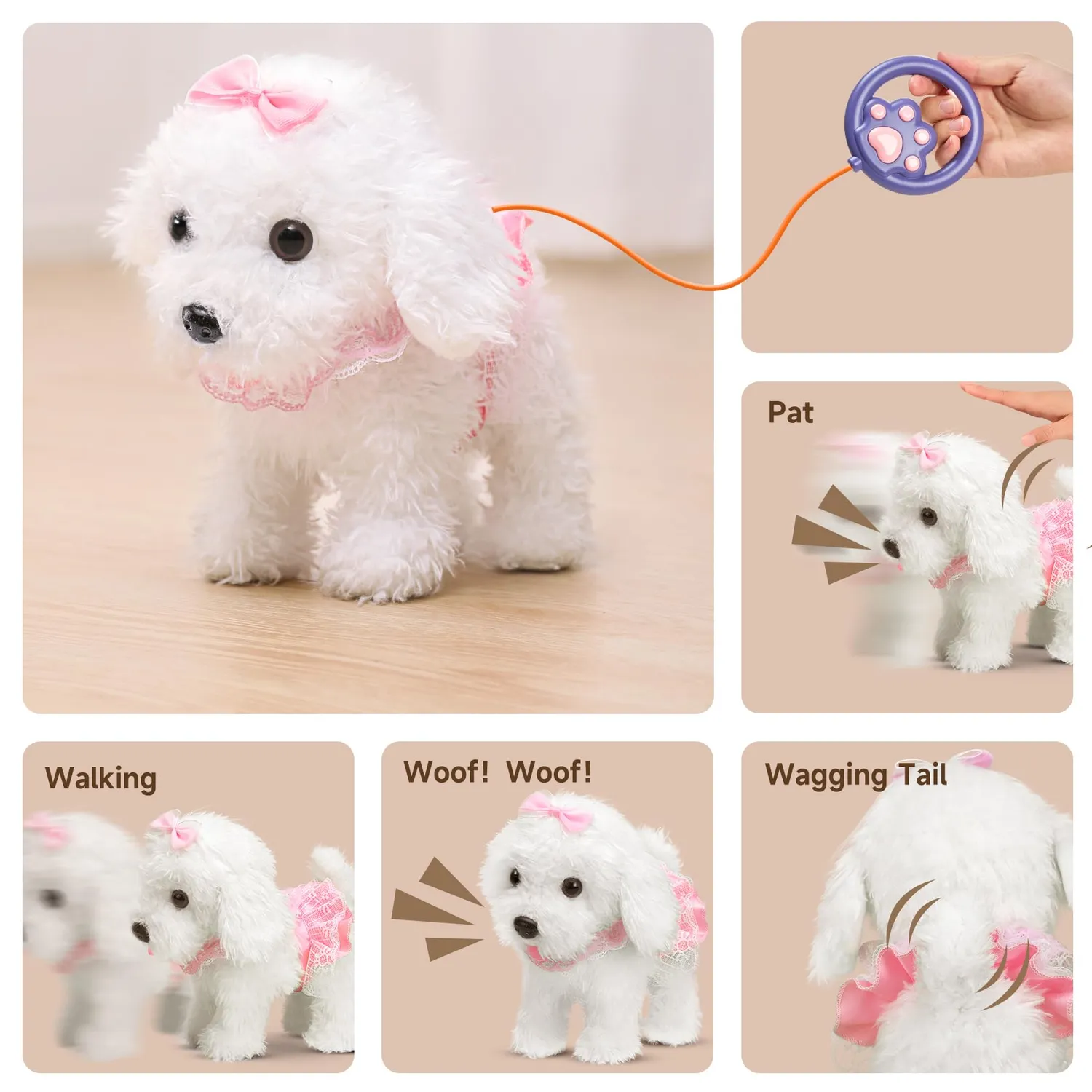 Or Or Tu cane robot peluche telecomando guinzaglio interattivo