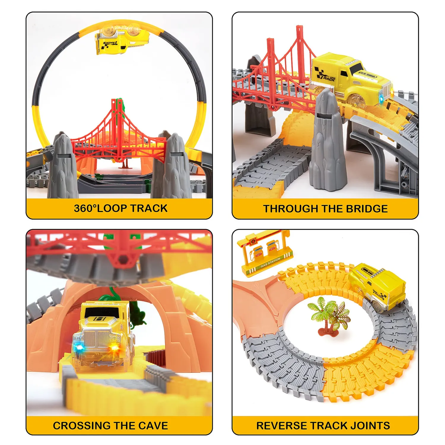OR OR TU Circuito 342 Pezzi Pista Macchinine Flessibile 360°