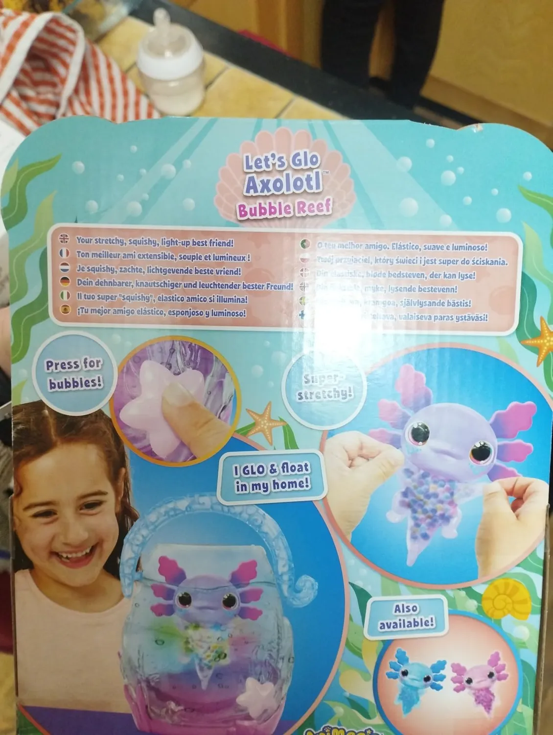 Animagic Let's Glo Bubble Reef acquario per axolotl con bolle