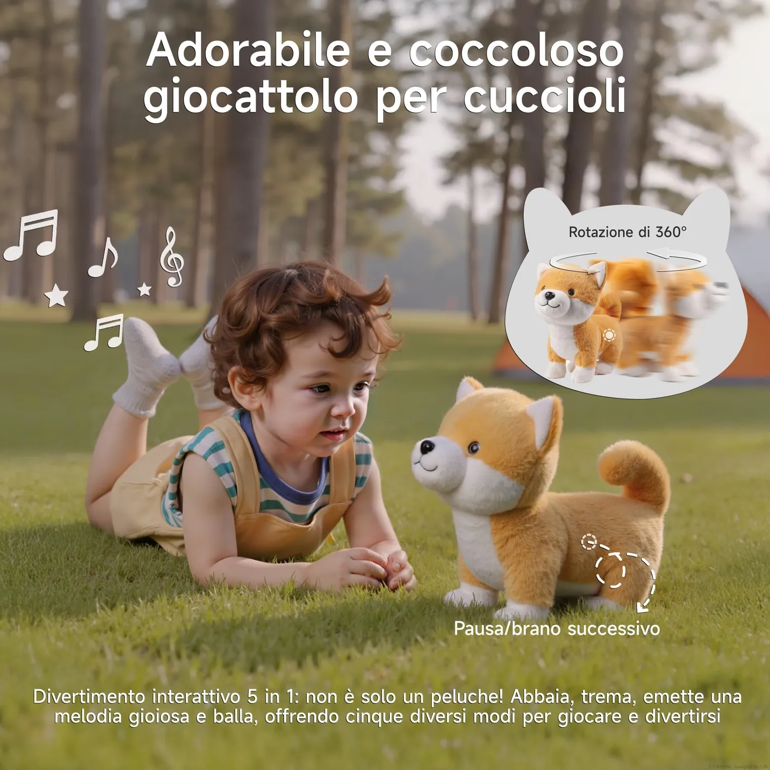 eJog Pup Cane peluche interattivo che abbaia e balla