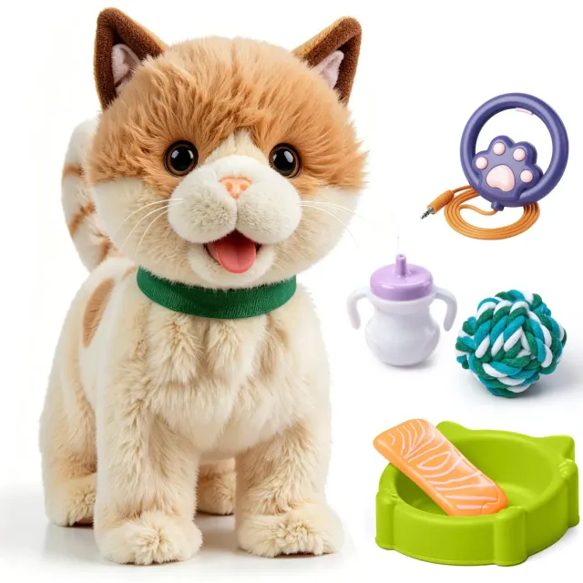 OR OR TU gatto peluche interattivo che cammina con telecomando
