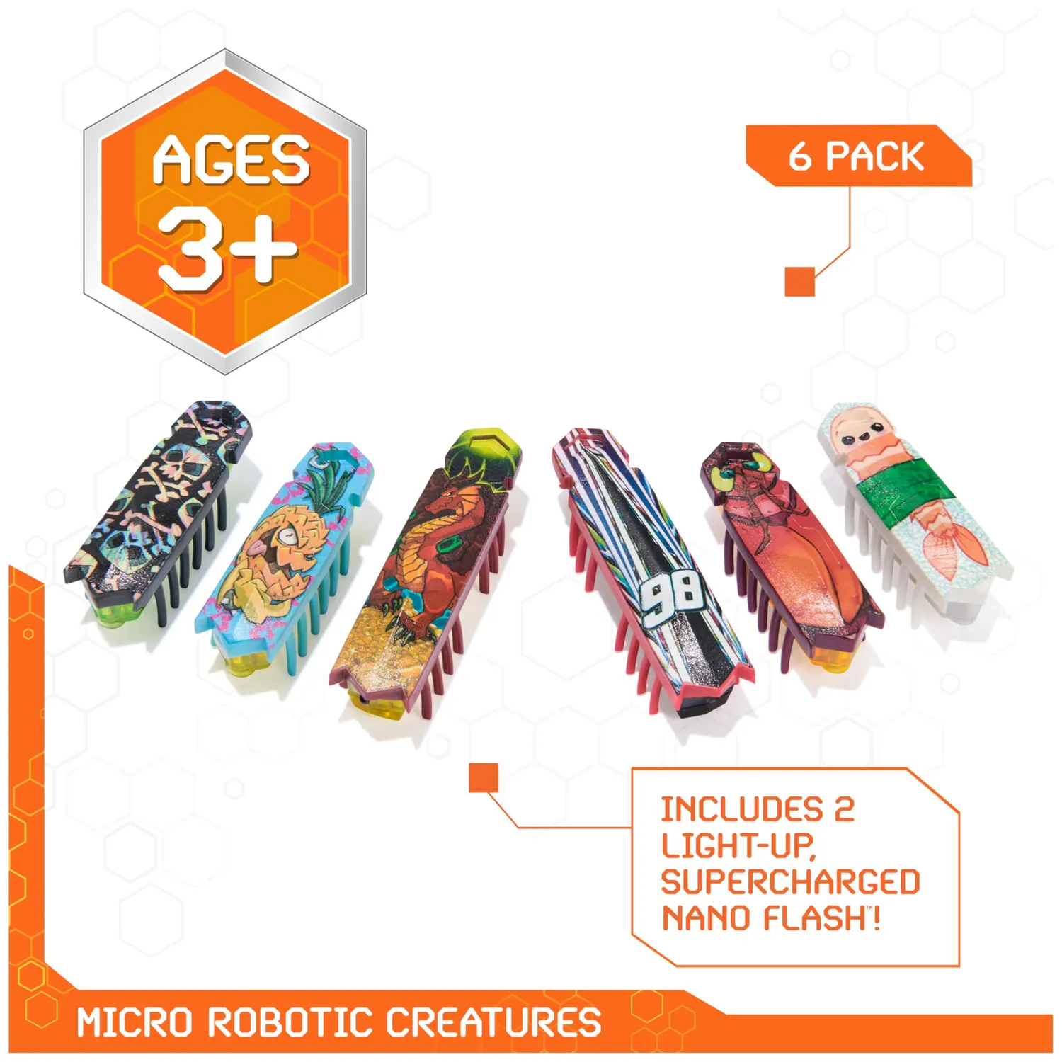 Hex Bots Nano 6 Pack mini robot insetti a vibrazione 3 anni+