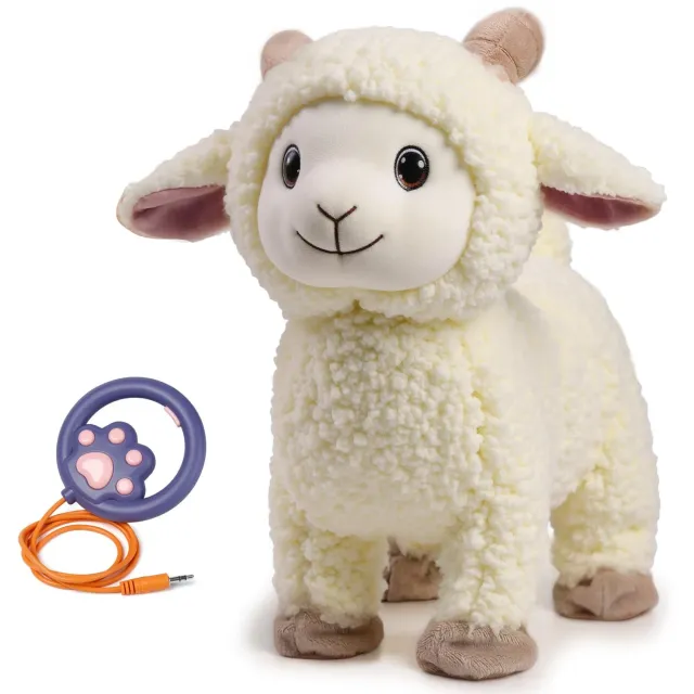 eJog Pup Pecora Peluche Interattivo con Guinzaglio che Cammina e Canta