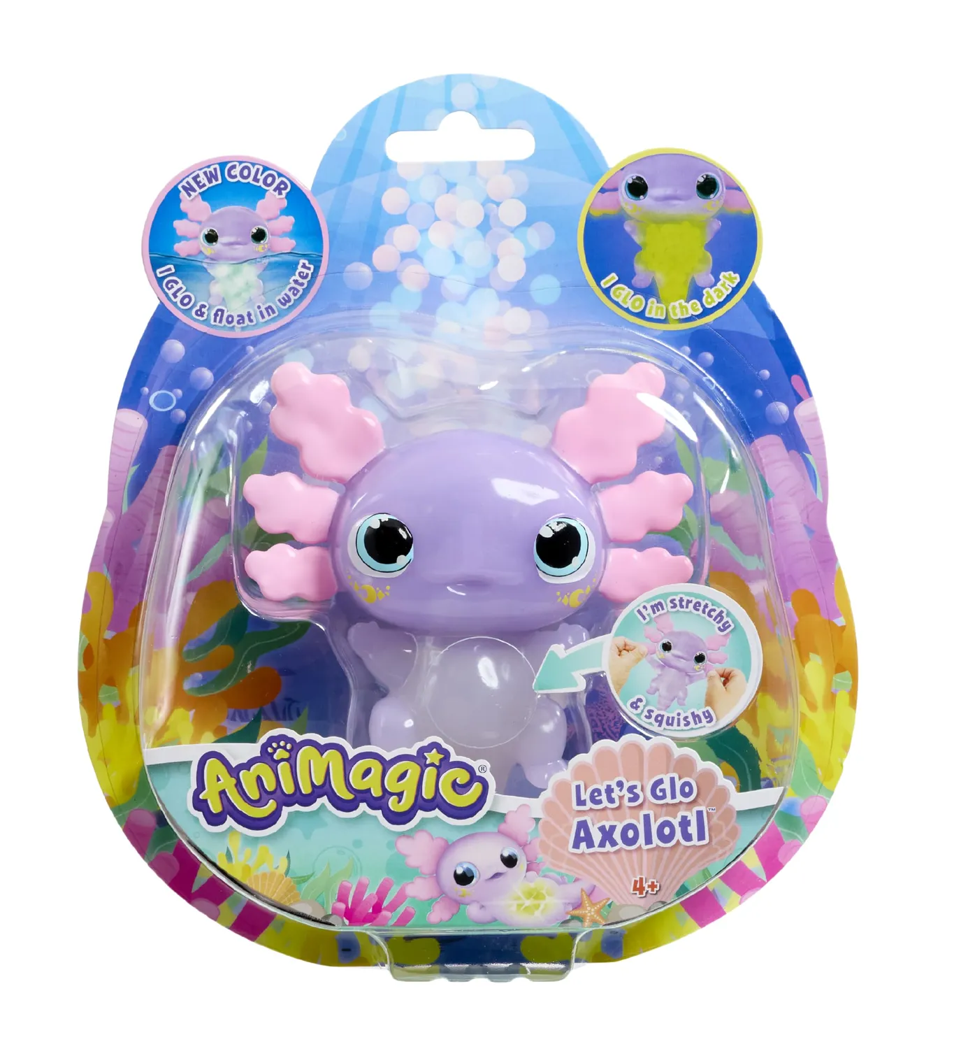 Animagic Let's Glo Axolotl animale elettronico rosa luminoso