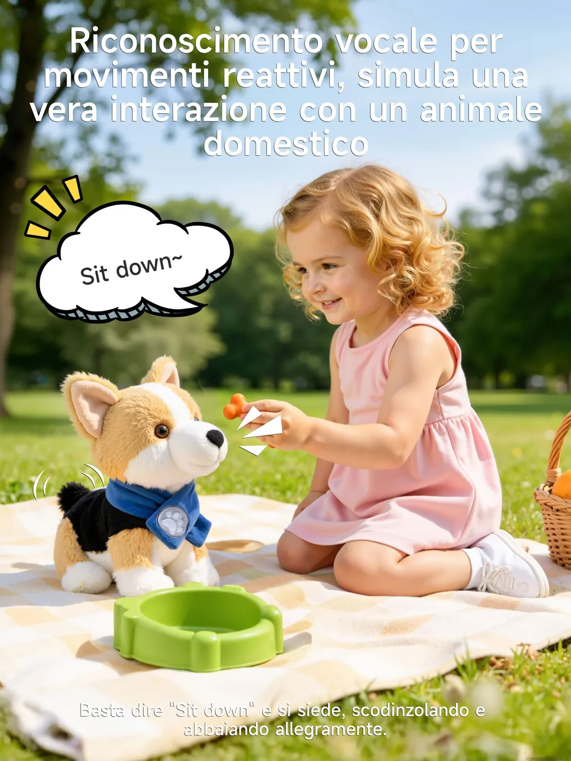 eJog Pup Corgi cane robot controllo vocale che cammina