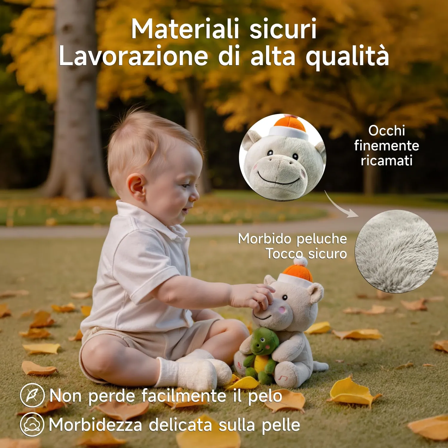 eJog Pup Ippopotamo e Tartaruga peluche interattivo musicale