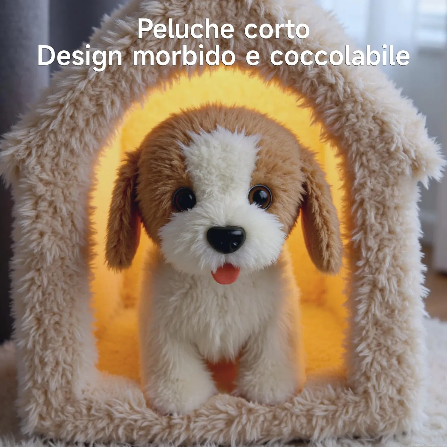 OR OR TU cane peluche interattivo con guinzaglio e palla
