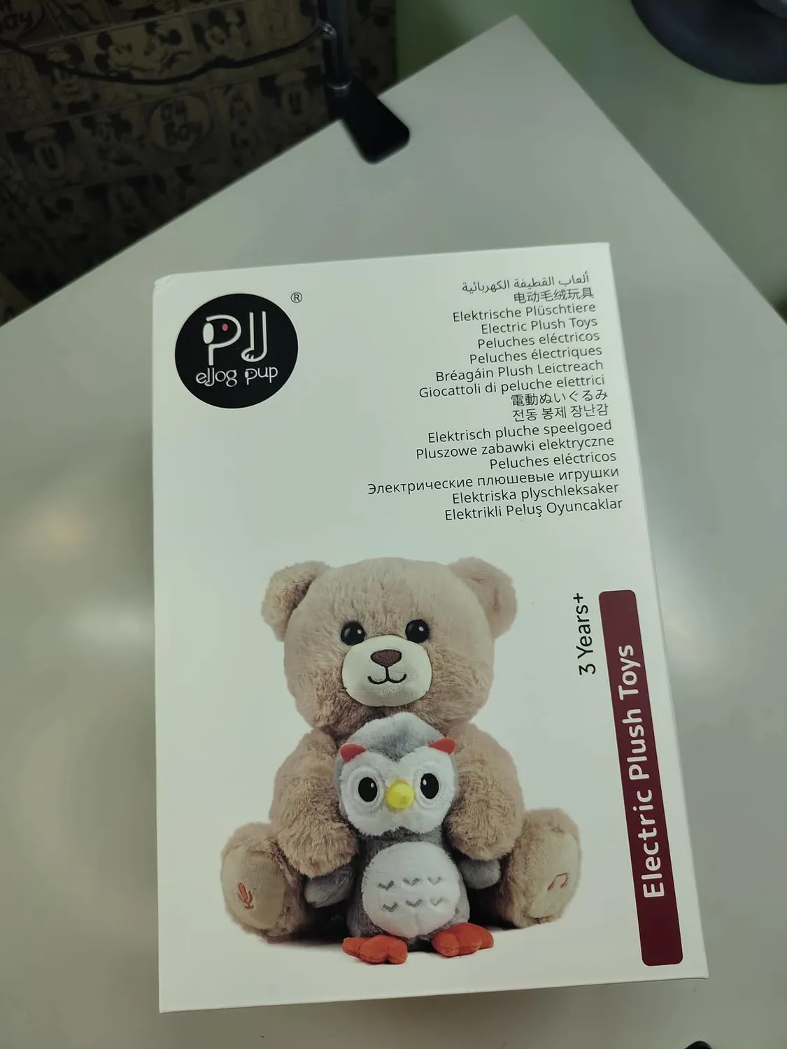 eJog Pup orso peluche musicale con gufo registra e ripeti
