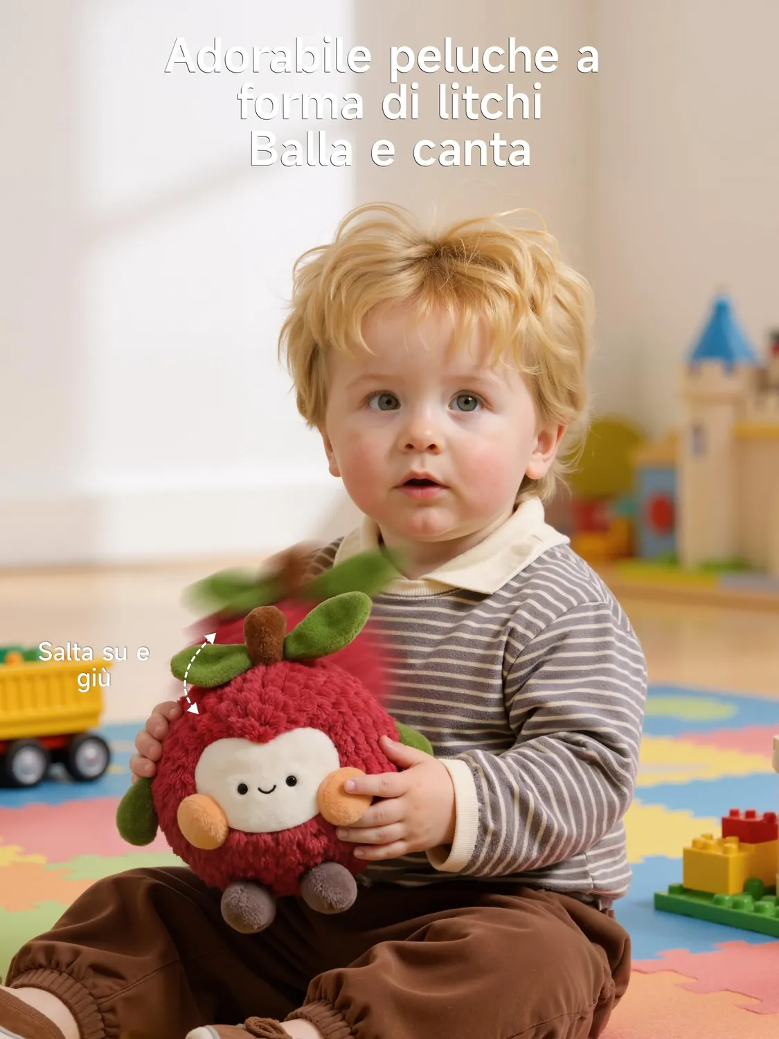 eJog Pup Litchi peluche interattivo salta e registra 3xAA