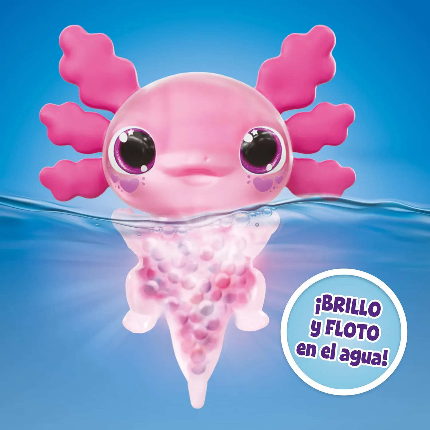 Animagic Let’s Glo Axolotl rosa peluche sensoriale che brilla